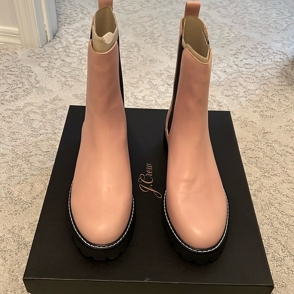 J. Crew Chelsea Boots - color is Blush/soft pink